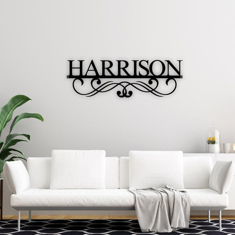 Custom Name Sign, Metal Name Sign, Personalized Metal Sign, Housewarming Gift, Family Name Sign, Wedding Name Sign, Family Sign, Door Hanger