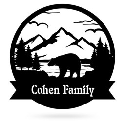Great Outdoors Bear Cut Metal Sign Home Decor