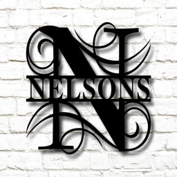 Personalized Family Name Metal Sign, Housewarming Gift, Metal Monogram Sign, Door Hanger, Last Name Sign, Metal Wall Art, Wedding Gift