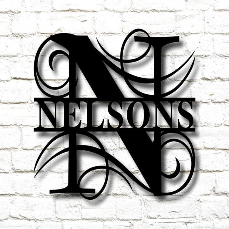 Personalized Family Name Metal Sign, Housewarming Gift, Metal Monogram Sign, Door Hanger, Last Name Sign, Metal Wall Art, Wedding Gift