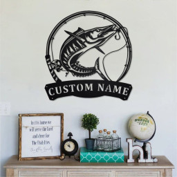 Personalized Wahoo Fish Metal Sign | Fishing Metal Wall Art | Fishing Metal wall Decor | Fishing Lover | Custom Fishing | Fishman | Wahoo