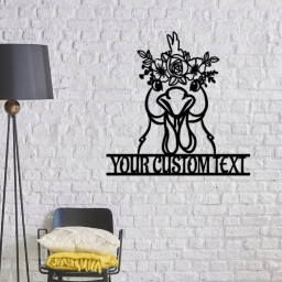 Custom Floral Chicken Metal Wall Art, Farmhouse Wall Art, Farmhouse Decor