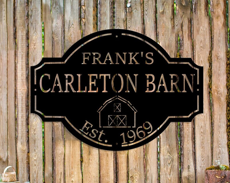 Metal Farm Sign with Family Name, Custom Established Date, Personalized Barn Sign, Farmhouse Decor