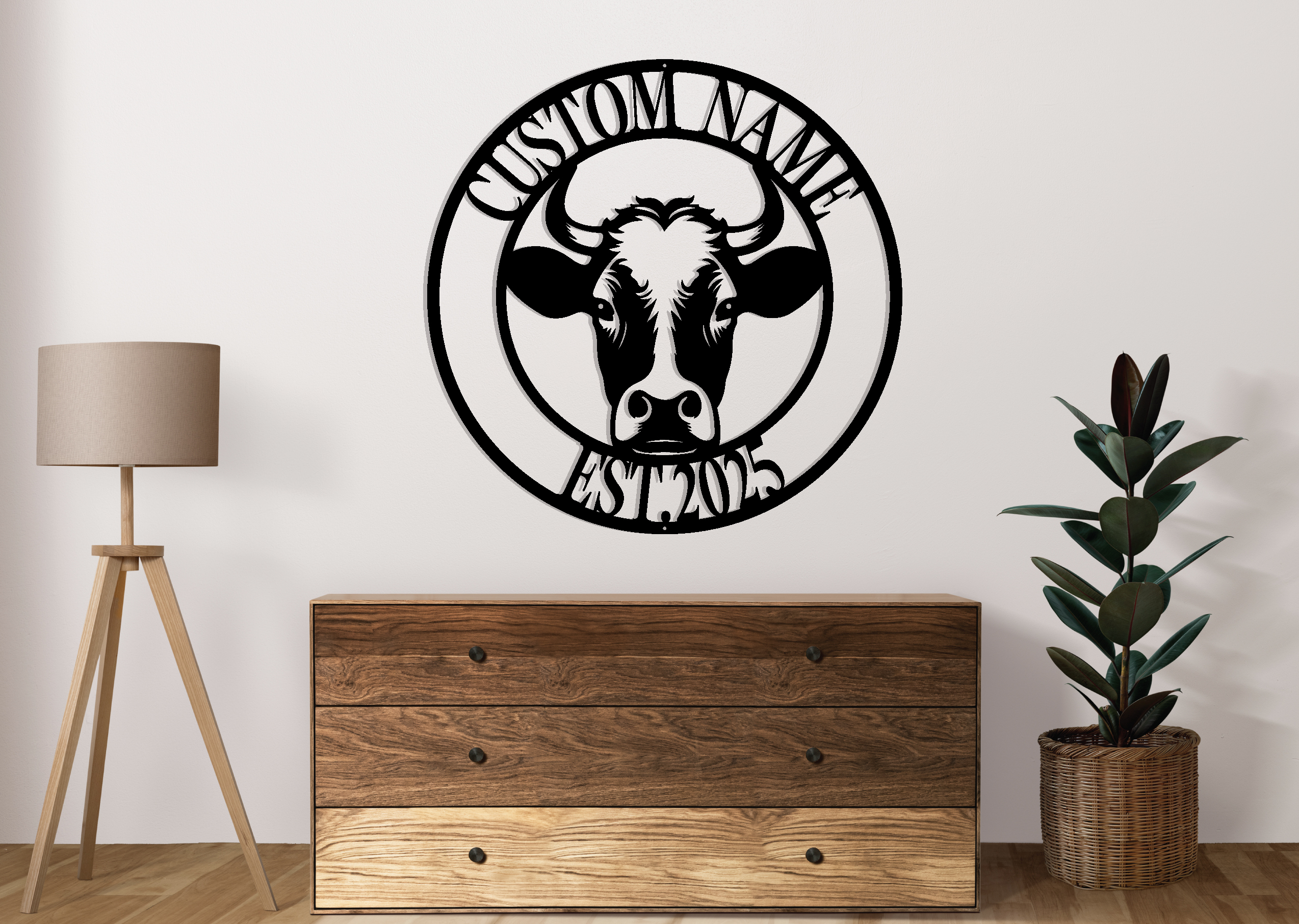 Custom Cow Metal Sign