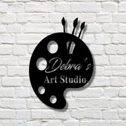 Custom Art studio Metal Wall Decor, Paint Brush Sign