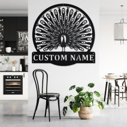 Custom Peacock Metal Wall Art, Personalized Peacock Name Sign Decoration For Room, Peacock Metal Home Decor, Custom Peacock, Peacock Animals