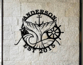 Custom Metal Word, Personalized Metal Beach House Sign, Custom Sea Loves Metal Family Name Sign