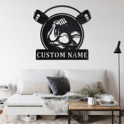 Custom Gym Metal Wall Art, Personalized Gym Name Sign Decoration For Room, Gym Metal Wall Home Decor, Custom Gym For Room, Gym Lover, Gym