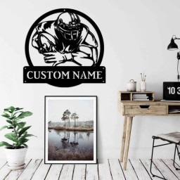 Football Metal Wall Art, Metal Football Decor, Football Sign, Football Name Sign, Sports Name Sign, Metal Art, Custom Metal, Personalized