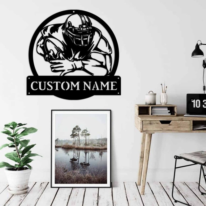 Football Metal Wall Art, Metal Football Decor, Football Sign, Football Name Sign, Sports Name Sign, Metal Art, Custom Metal, Personalized
