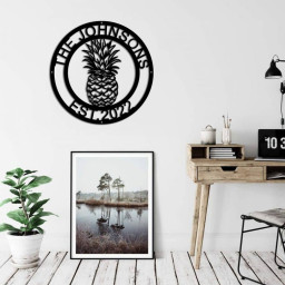 Personalized Pineapple Metal Sign - Housewarming Gift - Personalized Metal Sign - Custom Metal Sign - Pineapple metal sign, Pineapple family