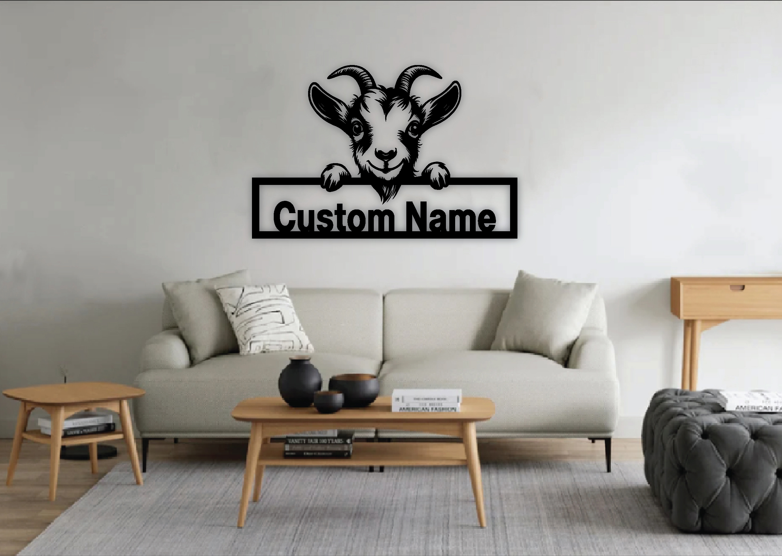 Custom Goat Metal Wall Art Decor