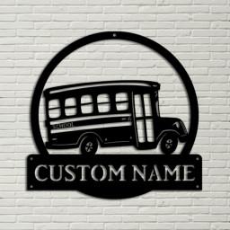 Personalized School Bus Driver Metal Sign Art, Custom School Bus Driver Monogram Metal Sign, Bus Driver Gifts, Job Gift, Home Decor