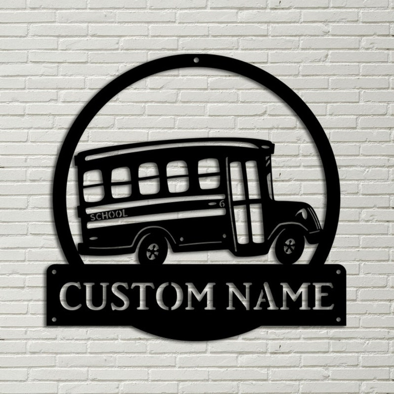 Personalized School Bus Driver Metal Sign Art, Custom School Bus Driver Monogram Metal Sign, Bus Driver Gifts, Job Gift, Home Decor