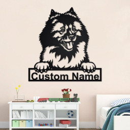 Custom Wolf Spitz Dog Metal Wall Art, Personalized Wolf Spitz Name Sign Decoration For Room, Wolf Spitz Home Decor,Custom Dog,Wolf Spitz Dog