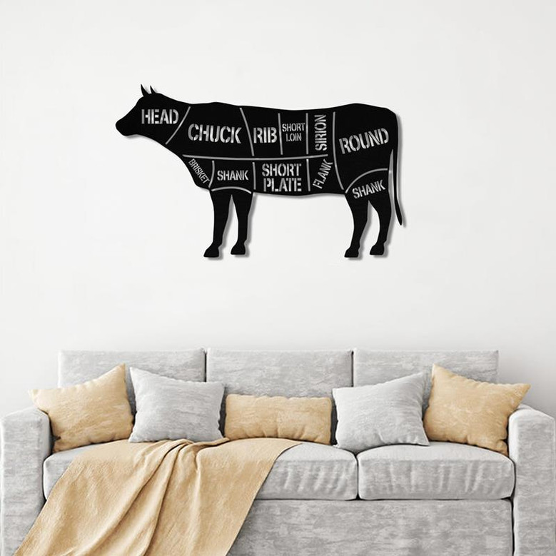 Cow Catlle Metal Farm Sign Monogram Custom Outdoor Indoor Coop Farmhouse Front Gate Entry Road Barn Silo Stable Wall Decor Art Gift