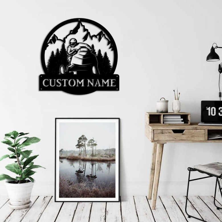 Personalized Snowmobiling Monogram Metal Sign Art, Snowmobiling Metal Sign, Housewarming Outdoor Metal