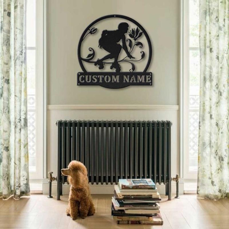Personalized Roller Derby Monogram Metal Sign Art , Custom Roller Derby Metal Sign, Roller Derby Lover Sign Decoration For Living Room