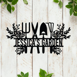 Garden Custom Monogram Metal Art Gift For Gardening Lovers