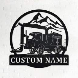 Custom Cold Air Blower Truck Metal Wall Art, Personalized Cold Air Blower Truck Name Sign Decoration For Room