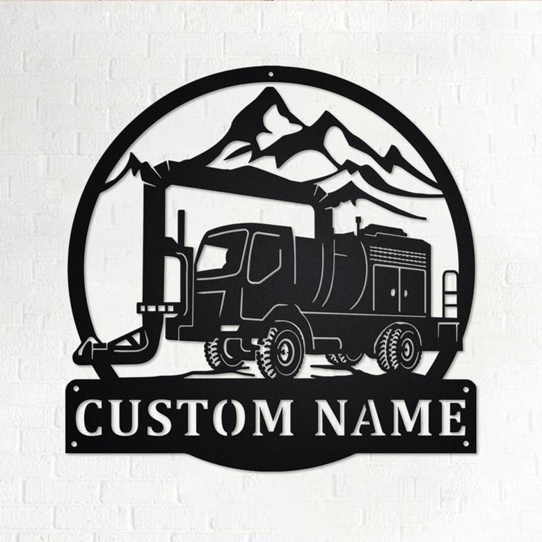 Custom Cold Air Blower Truck Metal Wall Art, Personalized Cold Air Blower Truck Name Sign Decoration For Room
