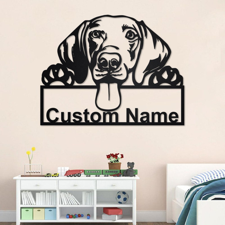 Custom Weimaraner Dog Metal Wall Art, Personalized Weimaraner Name Sign Decoration For Room, Weimaraner Home Decor, Custom Dog, Weimaraner