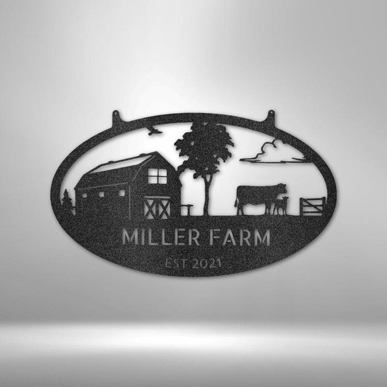 Personalized Farmstead Metal Sign House Decor Wall Art Outdoor Signs Metal Signs Metal Decorative Sign Monogram Wall Art Door Hanger