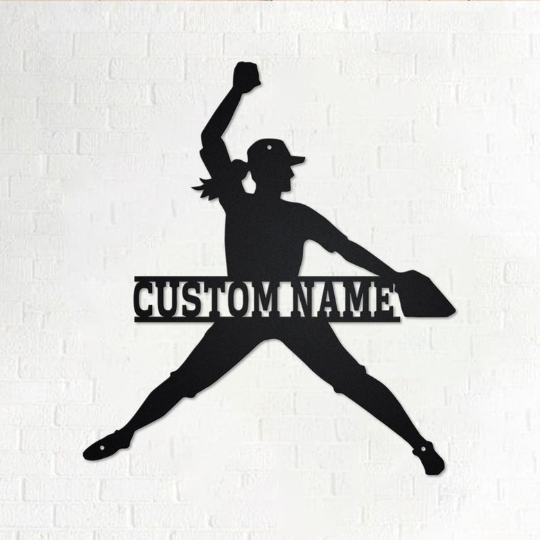 Custom Girl Solfball Metal Wall Art, Personalized Girl Solfball Name Sign Decoration For Room, Girl Solfball Home Decor,Custom Girl Solfball