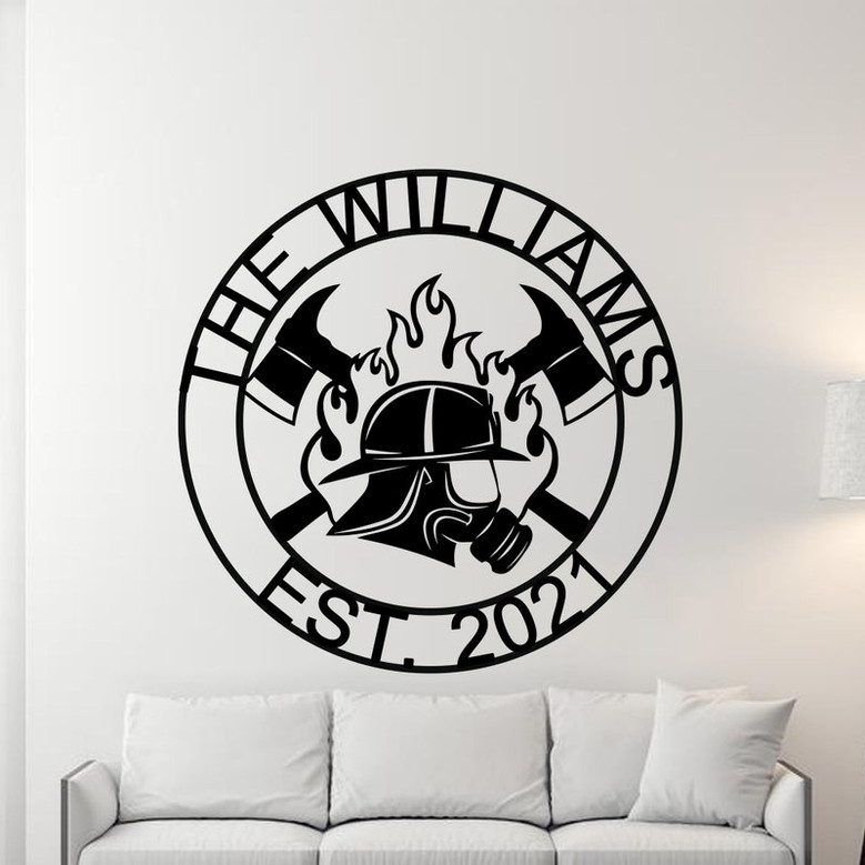 Custom Firefighter Metal Sign, Personalized Maltese Cross Sign, Fireman Gift, Fire Station Sign, Firefighter Name Sign, Firefighter Gift