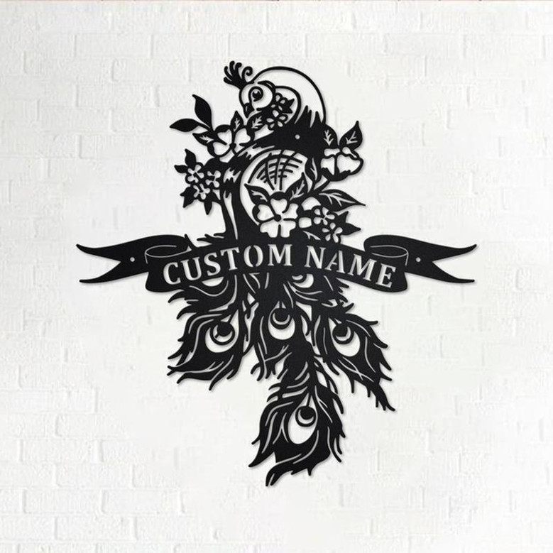 Custom Peacock Metal Wall Art, Personalized Peacock Name Sign Decoration For Room, Peacock Metal Home Decor, Custom Peacock, Peacock Animals