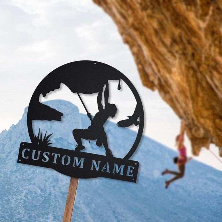 Personalized Climbing Monogram Metal Sign Art ,Custom Climbing Metal Sign, Climbing Lover Sign Decoration For Living Room