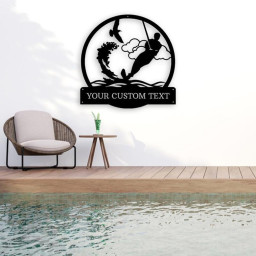Personalized Male Water Skiing Metal Wall Art, Beach House Decor, Skiing Sign, Skiing Lover Gift Friend Gift