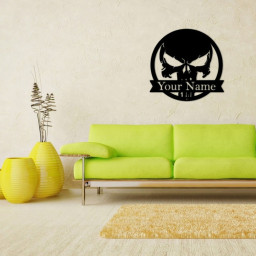 Skull Metal sign, custom skull metal sign, custom sign, skull sign, custom name signs, custom metal sign