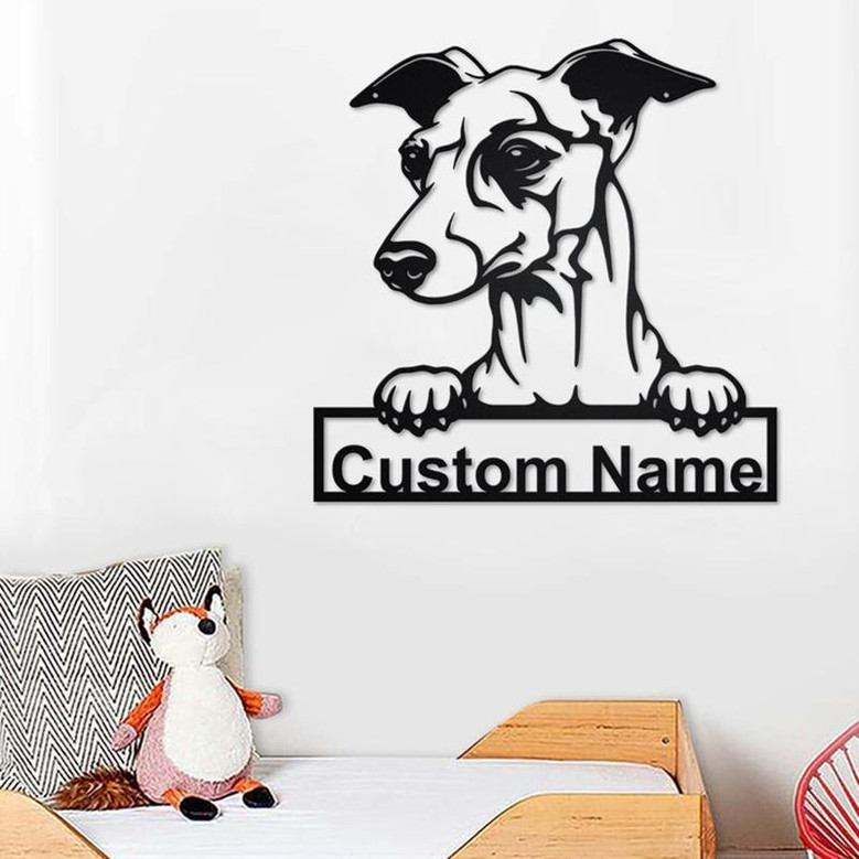 Custom Italian Grayhound Dog Metal Wall Art, Personalized Italian Grayhound Name Sign Decoration For Room, Italian Grayhound Home Decor