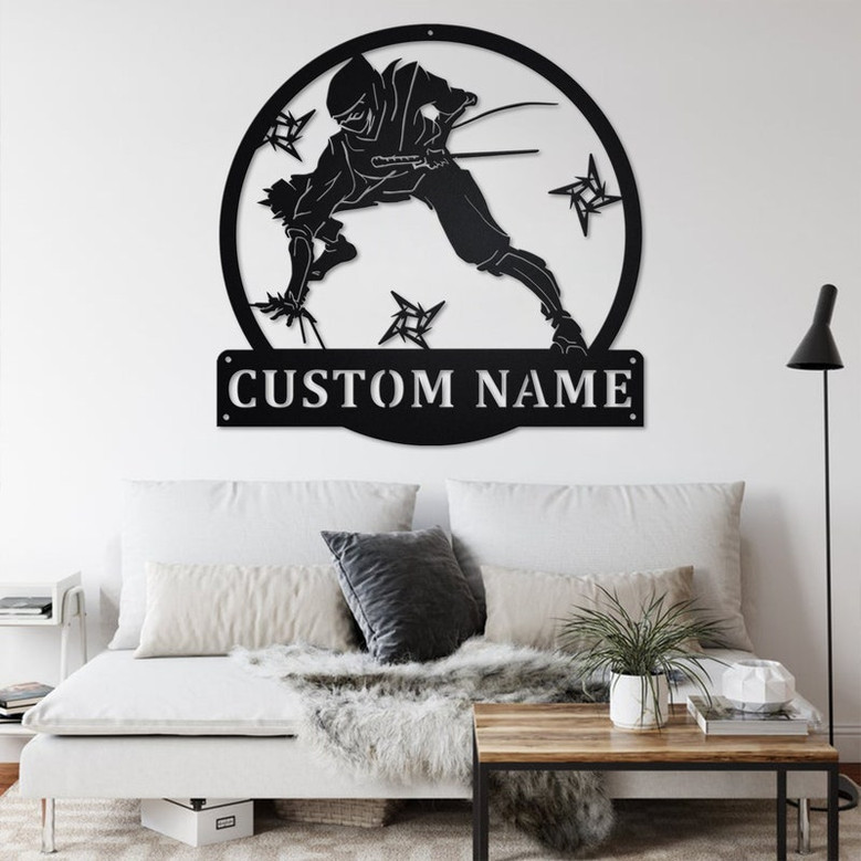 Custom Ninja Metal Wall Art, Personalized Ninja Name Sign Decoration For Room, Ninja Metal Home Decor, Custom Ninja, Ninja Metal Wall Decor