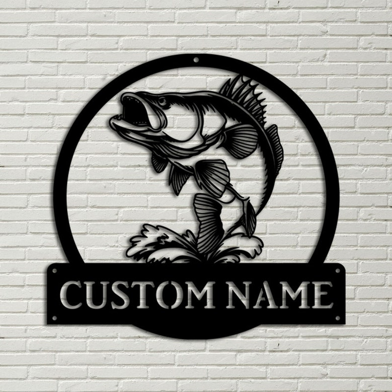 Personalized Walleye Fishing Metal Sign Art Custom Walleye Fishing Metal Sign Walleye Fishing Gifts for Men Walleye Fishing Gift
