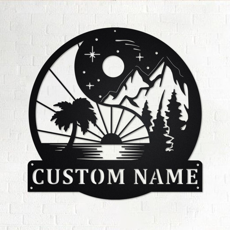 Custom Yin Yang Sun and Moon Metal Wall Art, Personalized Sun and Moon Name Sign Decoration For Room, Sun and Moon Home Decor, Sun and Moon
