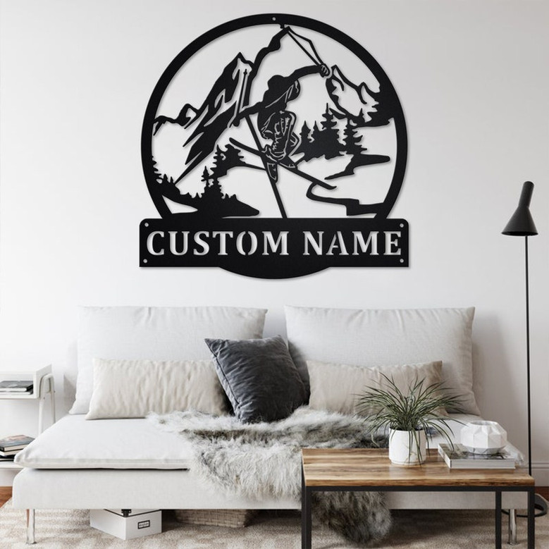 Custom Freestyle Skiing Metal Wall Art,Personalized Freestyle Skier Name Sign Decoration For Room, Skiing Home Decor,Custom Freestyle Skiing