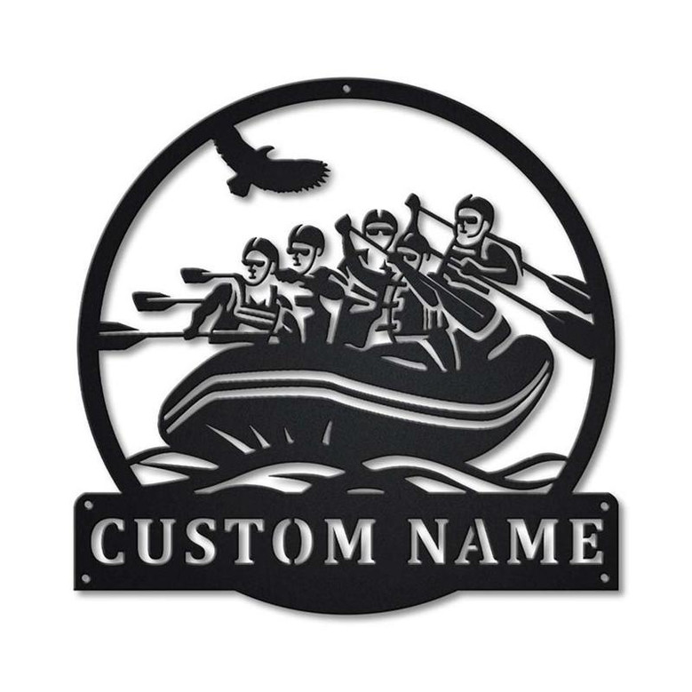 Personalized Rafting Monogram Metal Sign Art , Custom Rafting Metal Sign, Rafting Lover Sign Decoration For Living Room