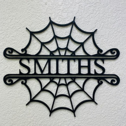 Halloween Decor, Spider Web Name Sign, Halloween Gift.