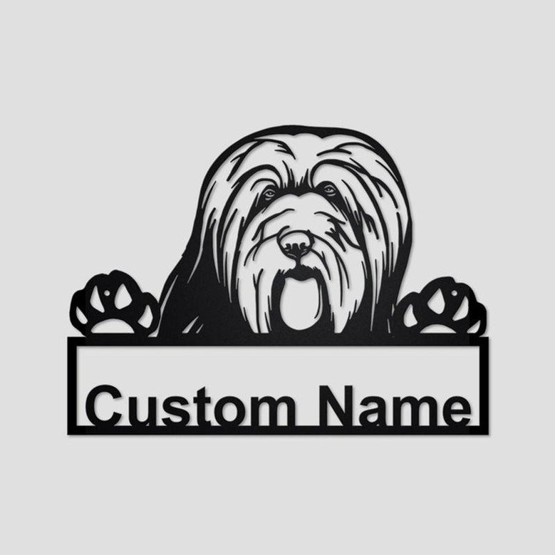Personalized Bearded Collie Dog Metal Sign| Bearded Collie Dog Metal Wall Art| Dog Metal Sign| Bearded Collie Dog Lover Gift| Dog Lover Gift