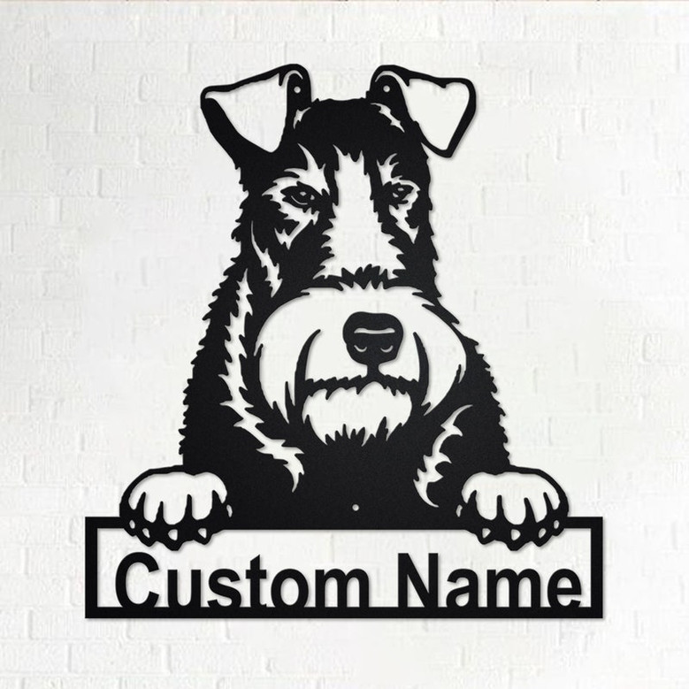 Custom Wire Fox Terrier Dog Metal Wall Art, Personalized Wire Fox Terrier Name Sign Decoration For Room, Wire Fox Terrier Home Decor