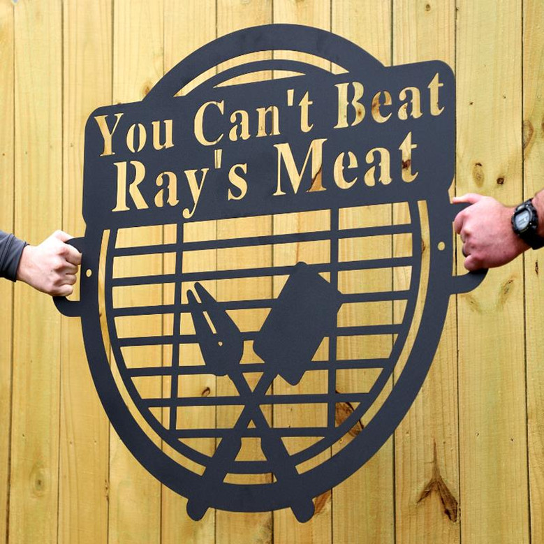 Personalized Grill N Chill Cut Metal Sign