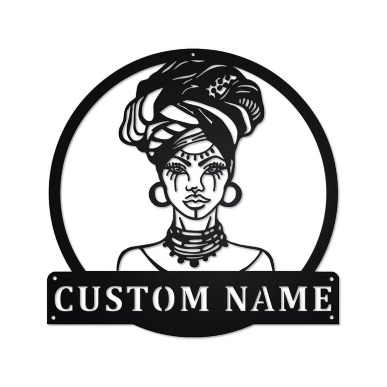 Personalized African Woman Metal Sign | African Woman Metal Wall Art | African Woman Metal Sign | African Woman Gift | African Woman