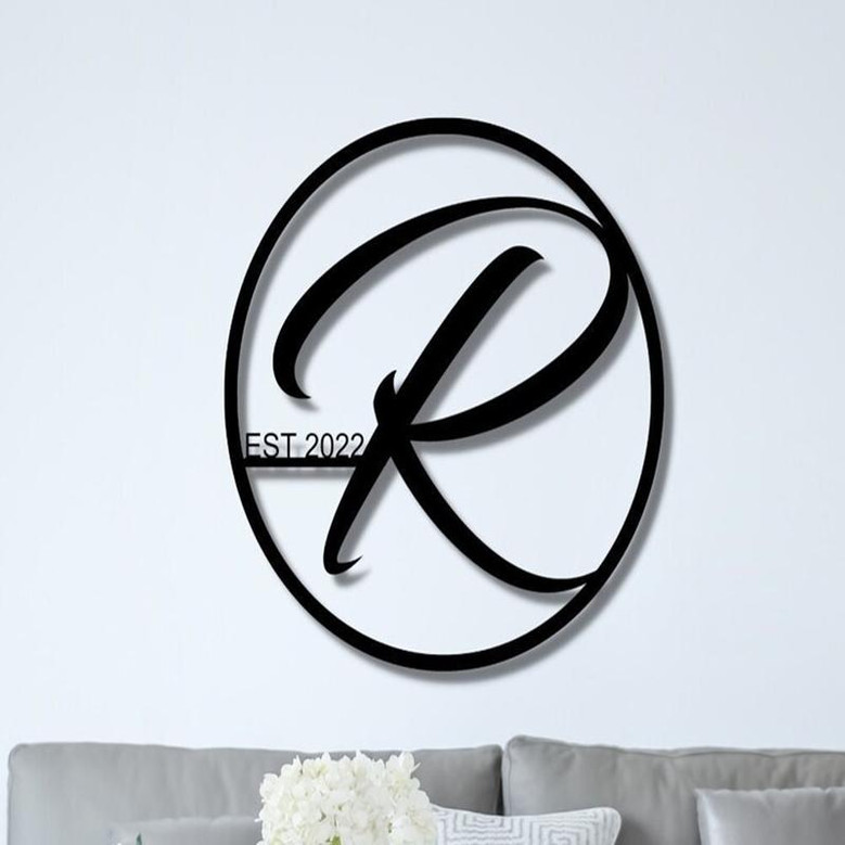 Custom Metal Name Sign, Family Name Metal Sign, Personalized Last Name Sign, Door Hanger, Outdoor Metal Sign, Wedding Gift, Monogram Sign