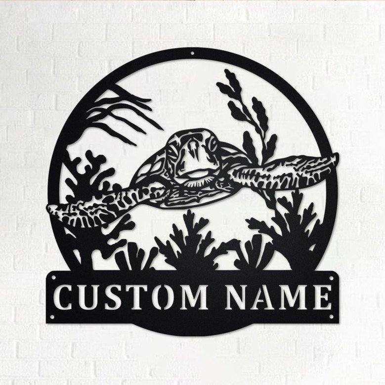 Personalized Sea Turtle Metal Sign | Sea Turtle Metal Wall Art | Sea Turtle Metal Wall Decor | Sea Turtle Lover Gift | Sea Turtle Lover