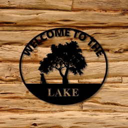 Custom Metal Farm Sign Lake House Sign Metal Wall Art Farmhouse Decor Family Name Sign Metal Tree Sign Metal Sign For Farmer