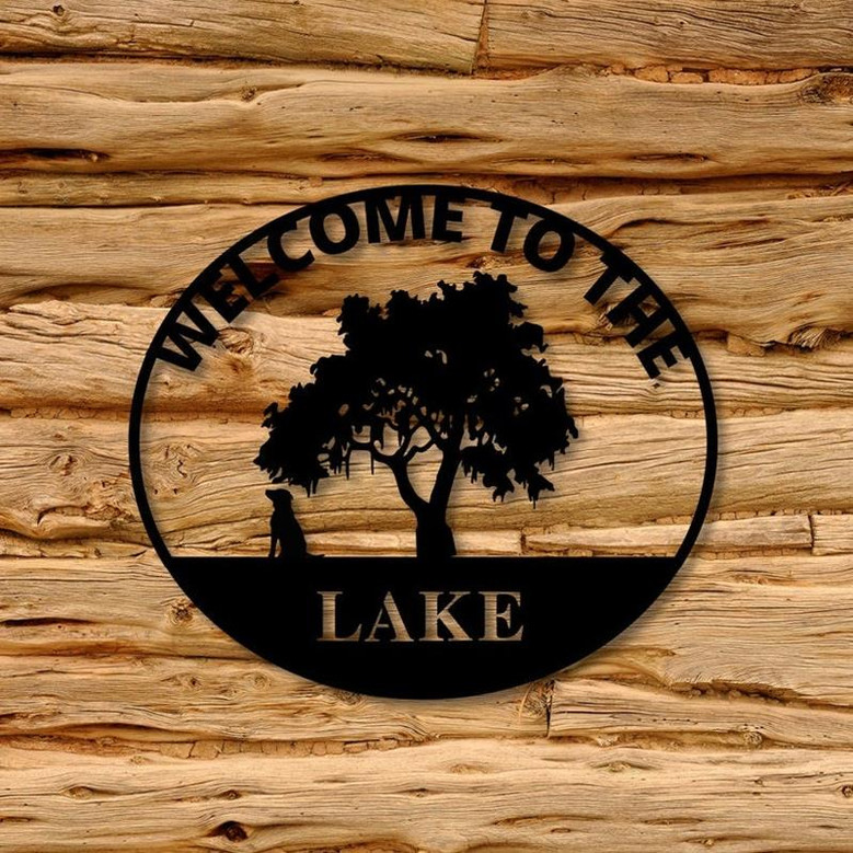 Custom Metal Farm Sign Lake House Sign Metal Wall Art Farmhouse Decor Family Name Sign Metal Tree Sign Metal Sign For Farmer
