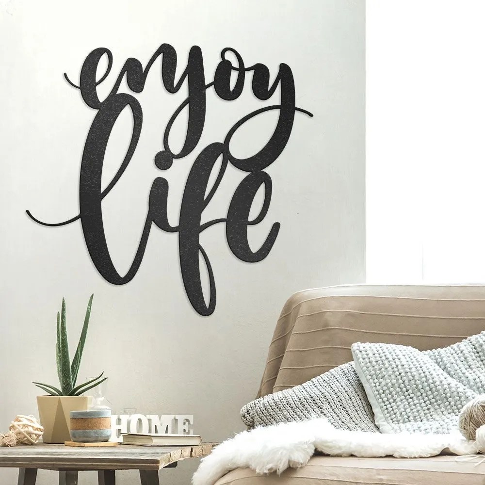 Enjoy Life Inspirational Wall Art, Decorative Metal Sign