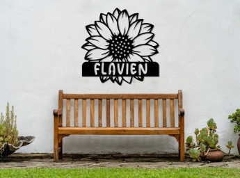 Custom Sunflower Metal Sign, Personalized Sunflower Name Sign, Flower Wall Decor, Outdoor Decor